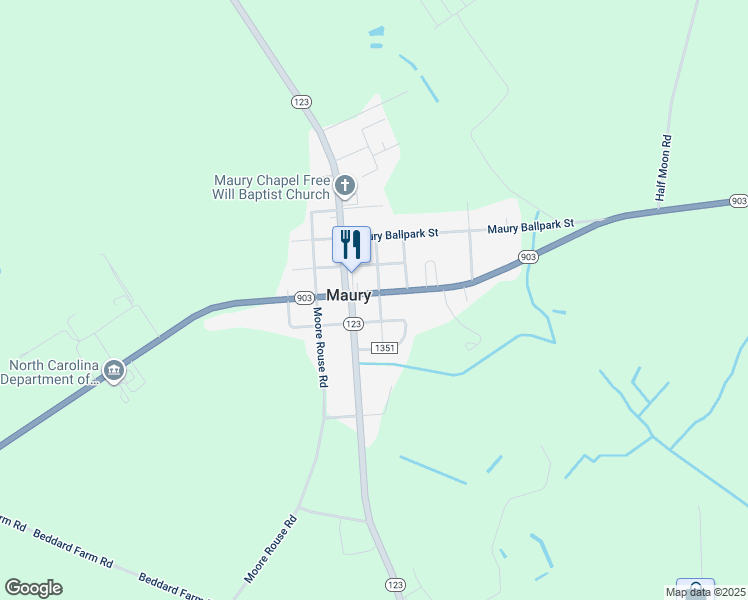 map of restaurants, bars, coffee shops, grocery stores, and more near 26 Mayo Street South in Farmville