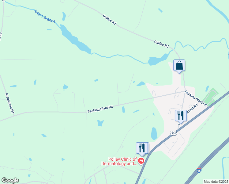 map of restaurants, bars, coffee shops, grocery stores, and more near 123 Quail Road in Smithfield
