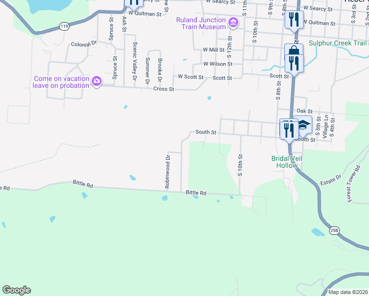 map of restaurants, bars, coffee shops, grocery stores, and more near 1217 Meadowbrook Lane in Heber Springs