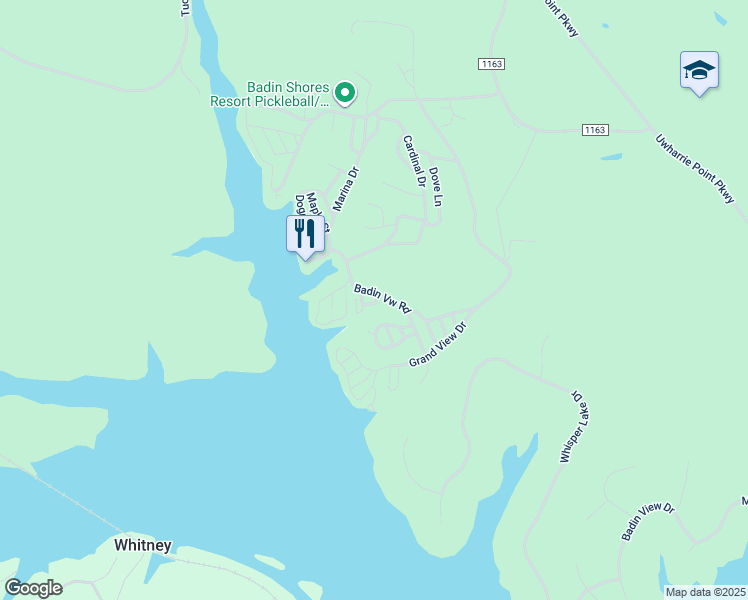map of restaurants, bars, coffee shops, grocery stores, and more near 124 Baden View Road in New London
