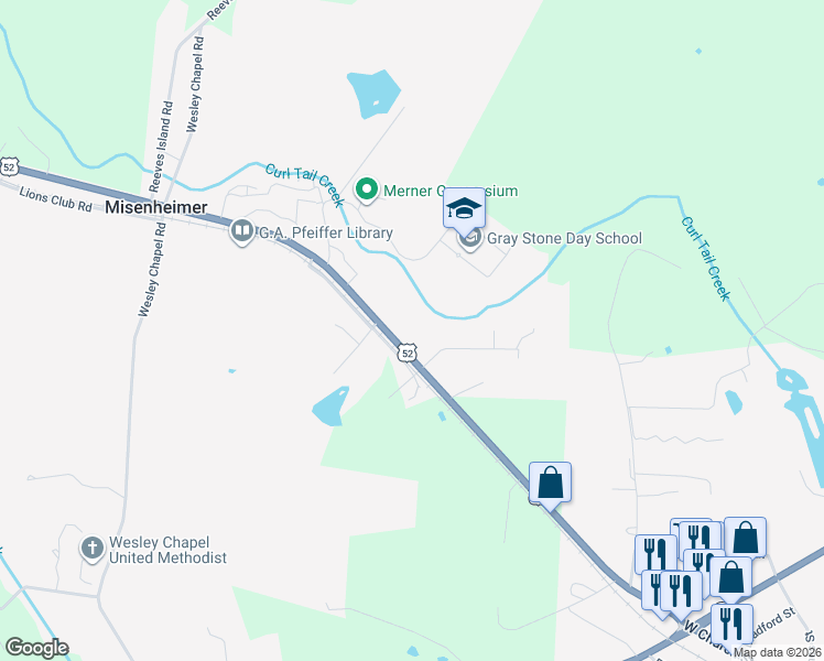 map of restaurants, bars, coffee shops, grocery stores, and more near 48240 U.S. 52 in Misenheimer