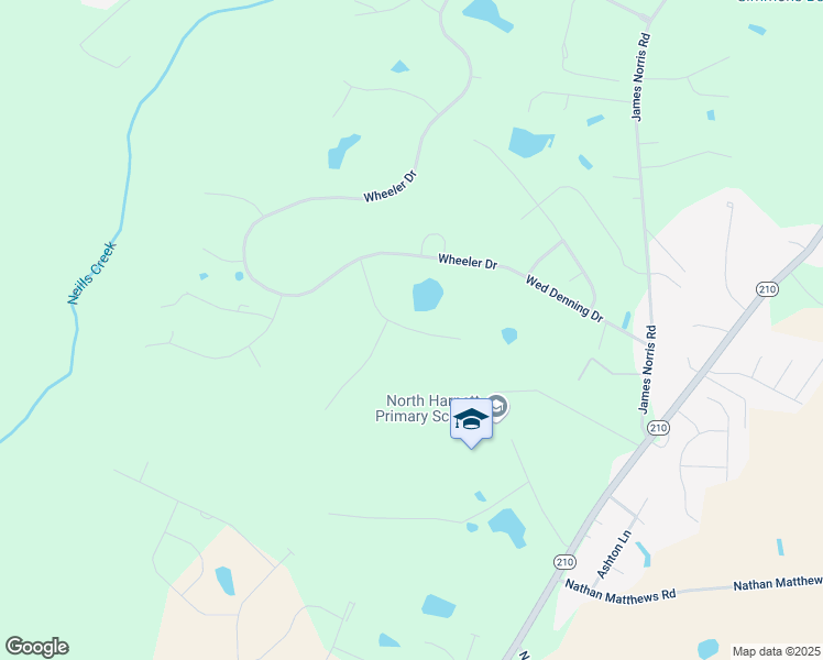map of restaurants, bars, coffee shops, grocery stores, and more near 215 Hartman Drive in Angier