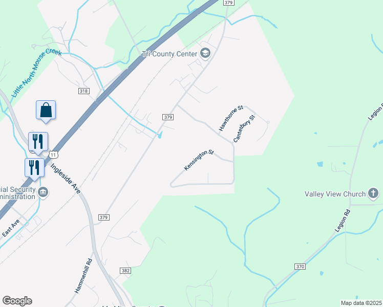map of restaurants, bars, coffee shops, grocery stores, and more near 2832 Kensington Street in Athens