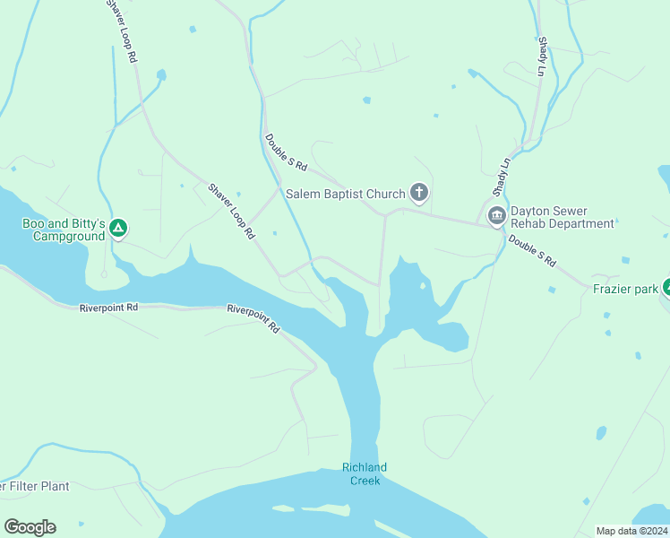 map of restaurants, bars, coffee shops, grocery stores, and more near 1212 Shaver Loop Road in Dayton