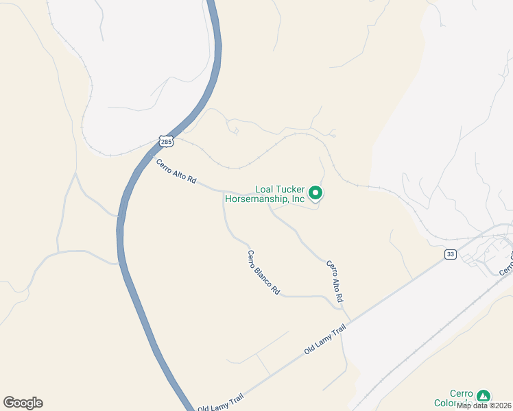 map of restaurants, bars, coffee shops, grocery stores, and more near 53 Cerro Alto Road in Lamy