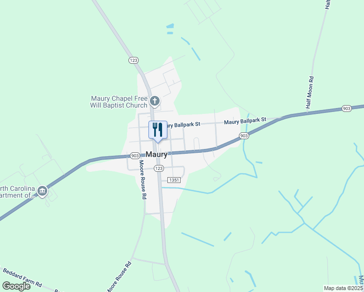 map of restaurants, bars, coffee shops, grocery stores, and more near 33 Claude Braxton Street in Snow Hill