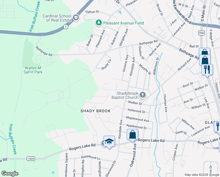 map of restaurants, bars, coffee shops, grocery stores, and more near 1015 Wentworth Drive in Kannapolis