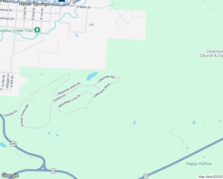 map of restaurants, bars, coffee shops, grocery stores, and more near 150 Meadow Drive in Heber Springs