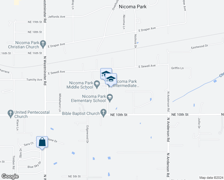 map of restaurants, bars, coffee shops, grocery stores, and more near 1318 Hickman Avenue in Choctaw