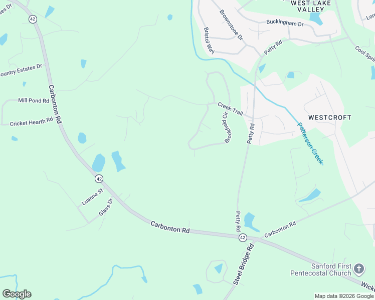 map of restaurants, bars, coffee shops, grocery stores, and more near 152 Brookfield Circle in Sanford