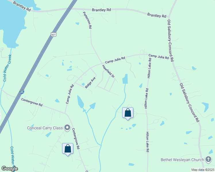 map of restaurants, bars, coffee shops, grocery stores, and more near 3218 Penny Earley Lane in Kannapolis