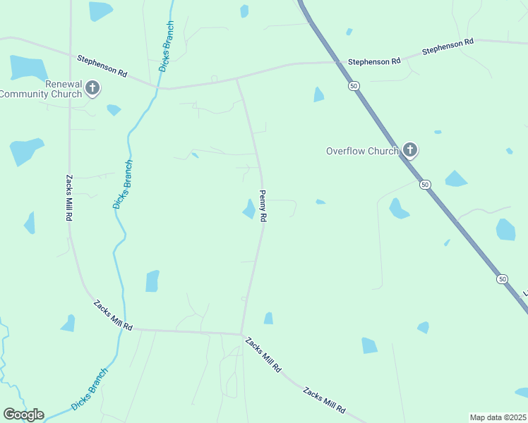 map of restaurants, bars, coffee shops, grocery stores, and more near Penny Rd in Angier