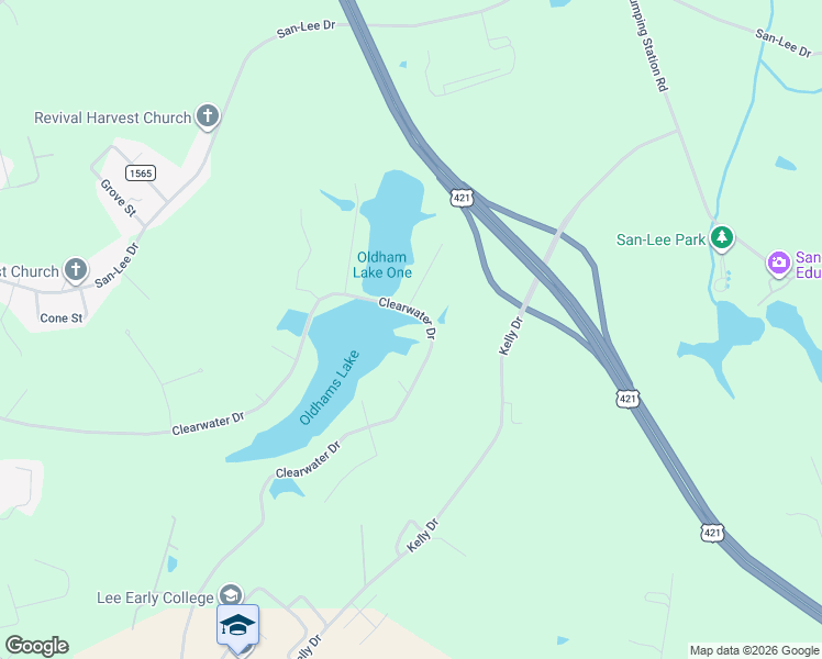 map of restaurants, bars, coffee shops, grocery stores, and more near 1510 Clearwater Dr in Sanford