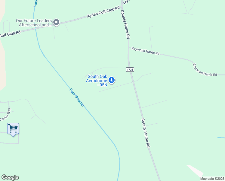 map of restaurants, bars, coffee shops, grocery stores, and more near 1650 Prop Drive in Winterville