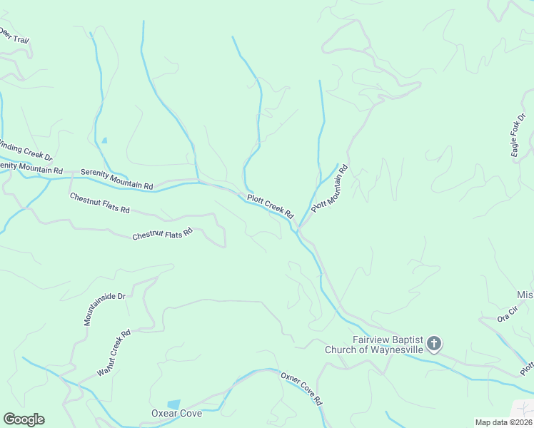 map of restaurants, bars, coffee shops, grocery stores, and more near 26 Village Lane in Waynesville