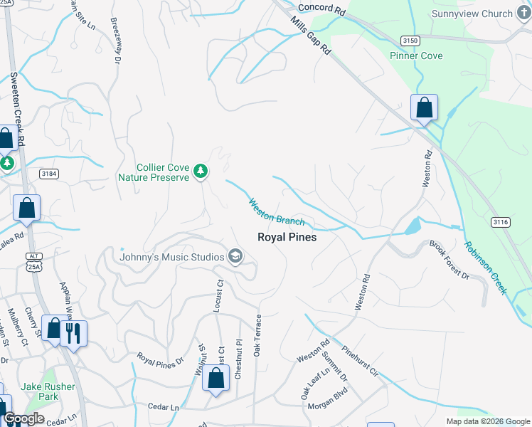 map of restaurants, bars, coffee shops, grocery stores, and more near in Royal Pines