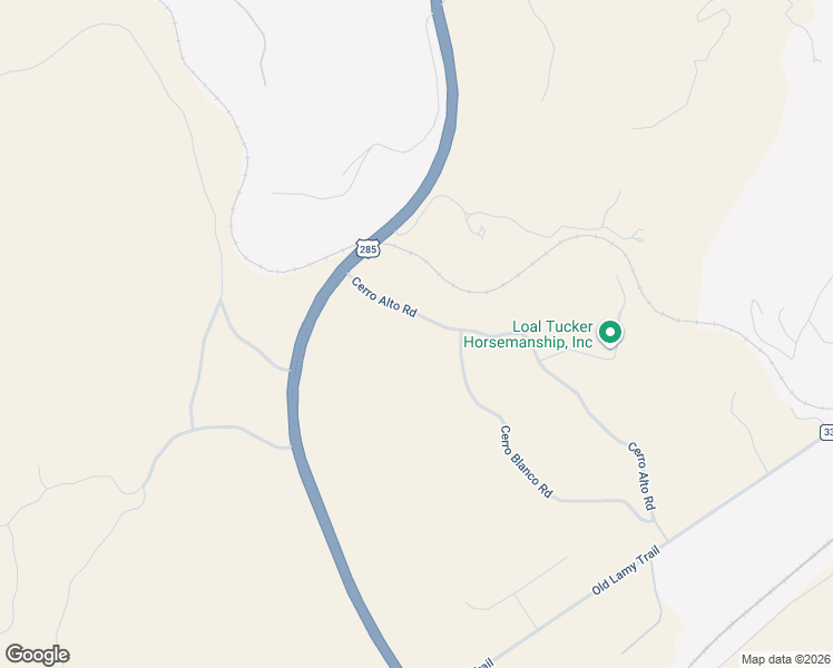 map of restaurants, bars, coffee shops, grocery stores, and more near 79 Cerro Alto Road in Lamy