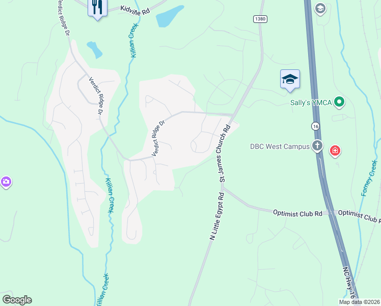 map of restaurants, bars, coffee shops, grocery stores, and more near 2155 Killian Creek Drive in Denver