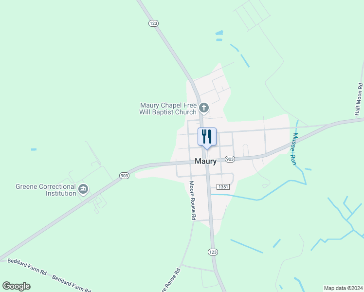 map of restaurants, bars, coffee shops, grocery stores, and more near 258 Maury Depot Street in Snow Hill