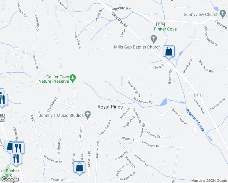 map of restaurants, bars, coffee shops, grocery stores, and more near 14 Deseret Drive in Arden
