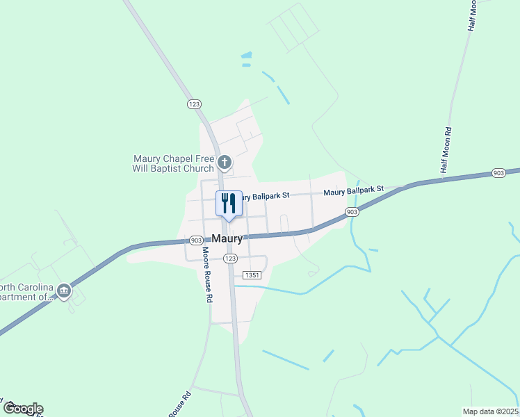 map of restaurants, bars, coffee shops, grocery stores, and more near 99 Claude Braxton Street in Snow Hill