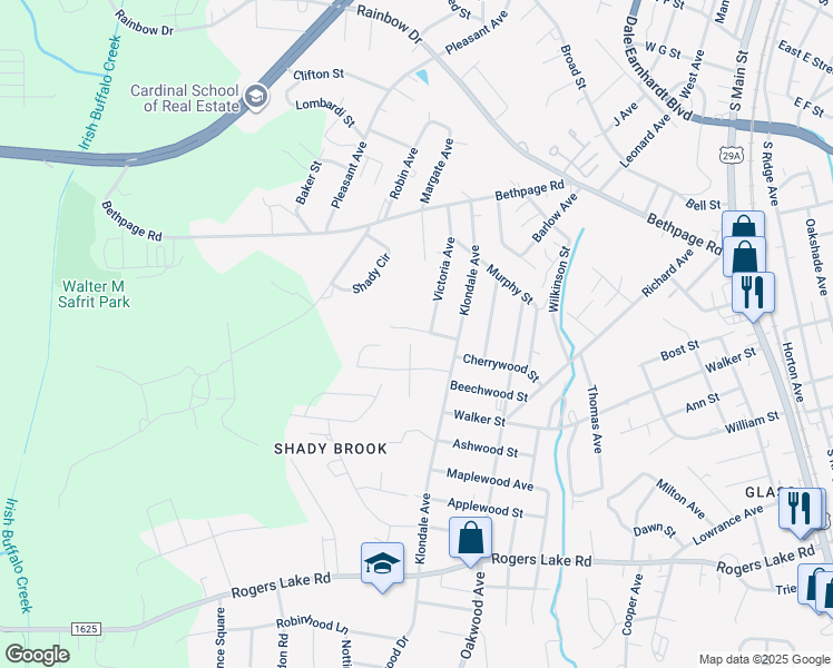 map of restaurants, bars, coffee shops, grocery stores, and more near 923 Romsey Court in Kannapolis