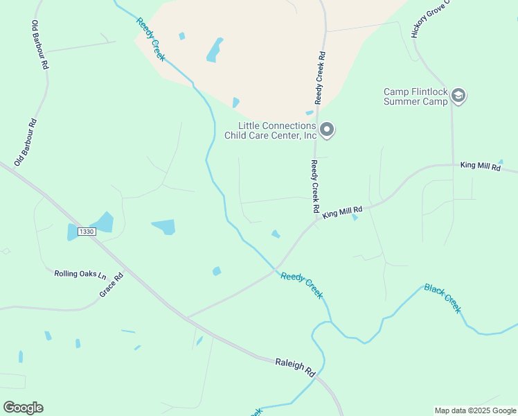 map of restaurants, bars, coffee shops, grocery stores, and more near 127 Green Way Drive in Four Oaks