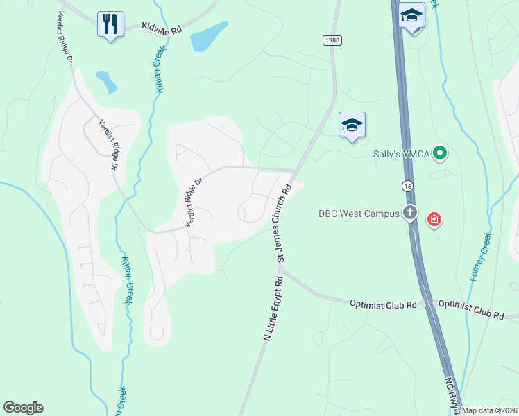 map of restaurants, bars, coffee shops, grocery stores, and more near 2155 Killian Creek Drive in Denver