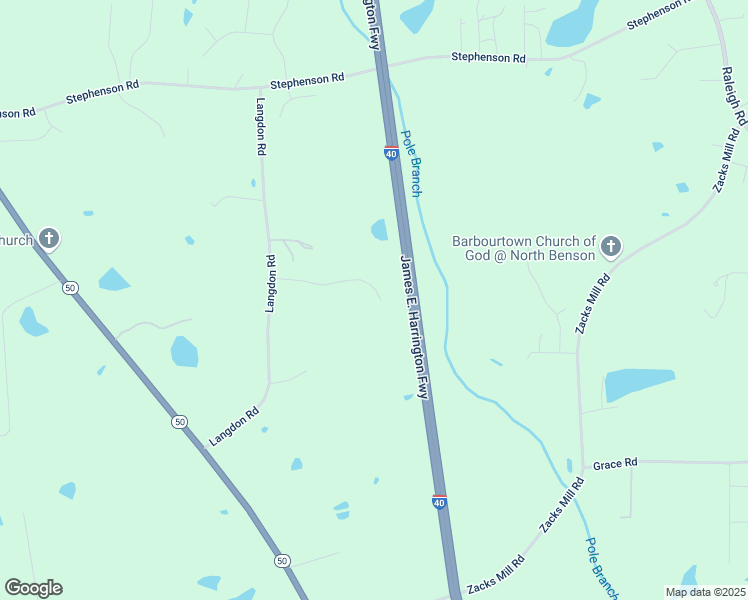 map of restaurants, bars, coffee shops, grocery stores, and more near 290 Hunter Fox Trail in Angier