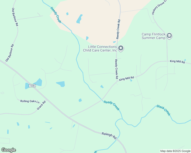 map of restaurants, bars, coffee shops, grocery stores, and more near 127 Green Way Drive in Four Oaks