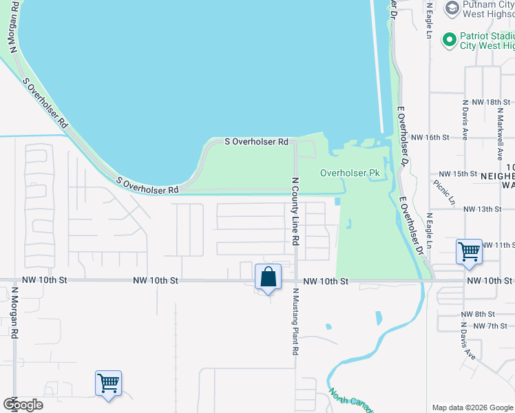 map of restaurants, bars, coffee shops, grocery stores, and more near 60 Lakeview Place in Oklahoma City
