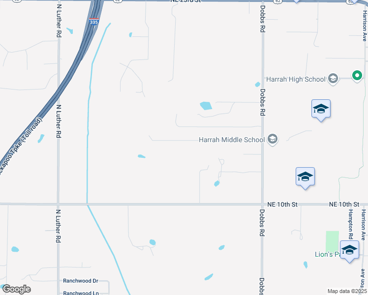 map of restaurants, bars, coffee shops, grocery stores, and more near 19618 Linda Ln in Harrah
