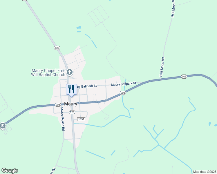 map of restaurants, bars, coffee shops, grocery stores, and more near 112 Brooks Frizzelle Street in Snow Hill