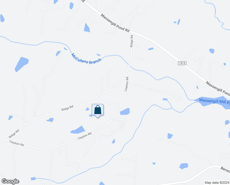 map of restaurants, bars, coffee shops, grocery stores, and more near 407 Ridge Road in Angier