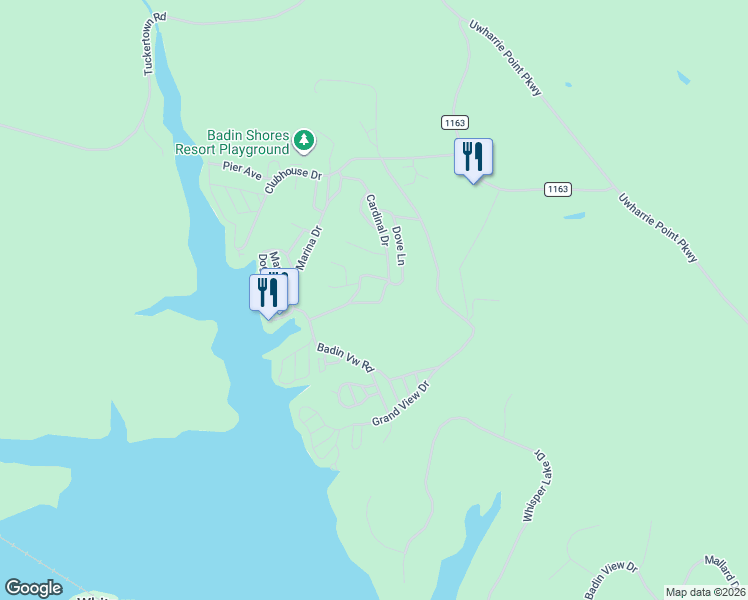 map of restaurants, bars, coffee shops, grocery stores, and more near 110 North Cardinal Drive in New London