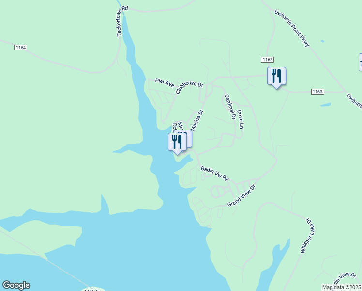 map of restaurants, bars, coffee shops, grocery stores, and more near 211 Marina Lane in New London