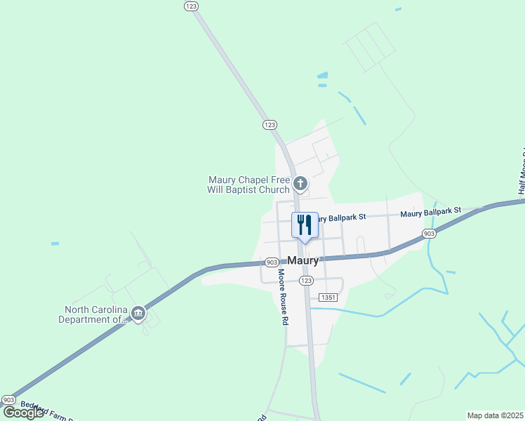 map of restaurants, bars, coffee shops, grocery stores, and more near in Farmville