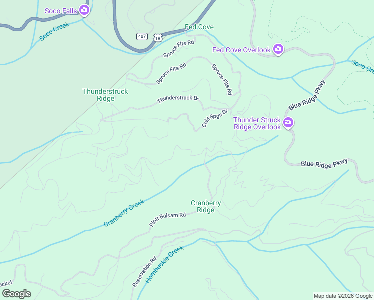 map of restaurants, bars, coffee shops, grocery stores, and more near 15 Branch Falls Trail in Sylva