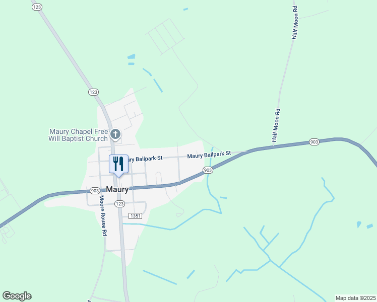 map of restaurants, bars, coffee shops, grocery stores, and more near 290 Maury Ballpark Street in Snow Hill