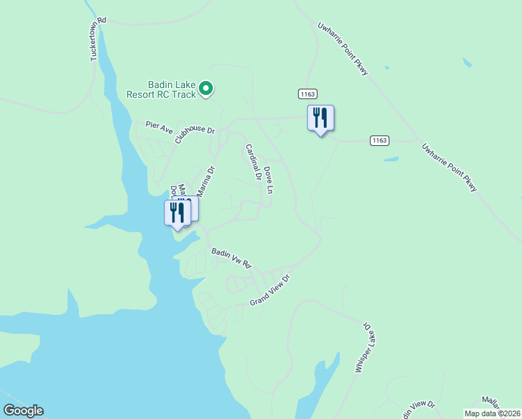map of restaurants, bars, coffee shops, grocery stores, and more near 108 South Cardinal Drive in New London