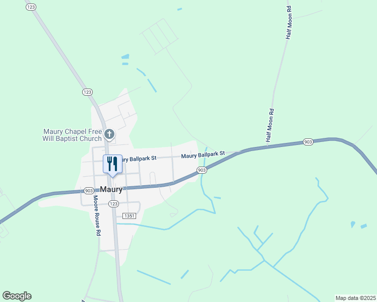 map of restaurants, bars, coffee shops, grocery stores, and more near 266 Maury Ballpark Street in Snow Hill
