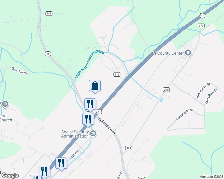 map of restaurants, bars, coffee shops, grocery stores, and more near 1108-1110 Congress Pkwy N in Athens
