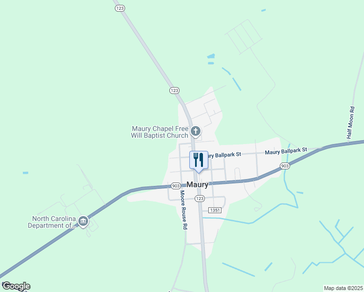 map of restaurants, bars, coffee shops, grocery stores, and more near 202 Whitley Street in Snow Hill