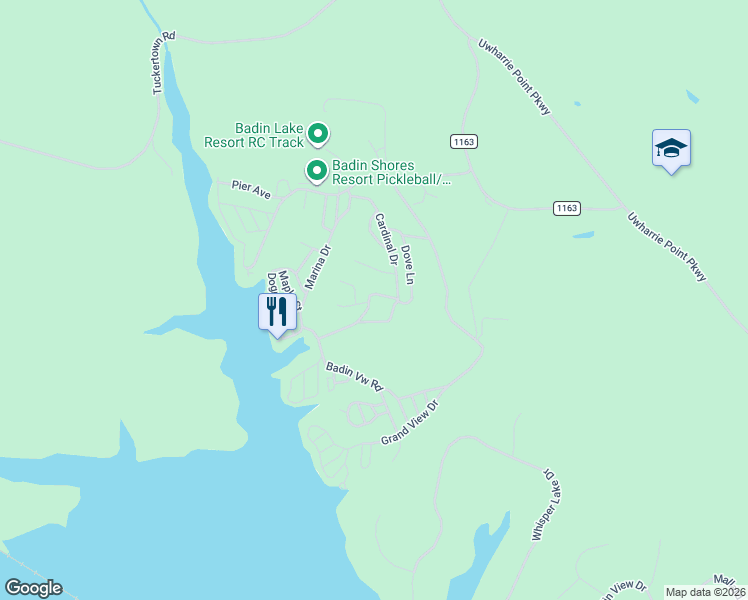 map of restaurants, bars, coffee shops, grocery stores, and more near 108 South Cardinal Drive in New London