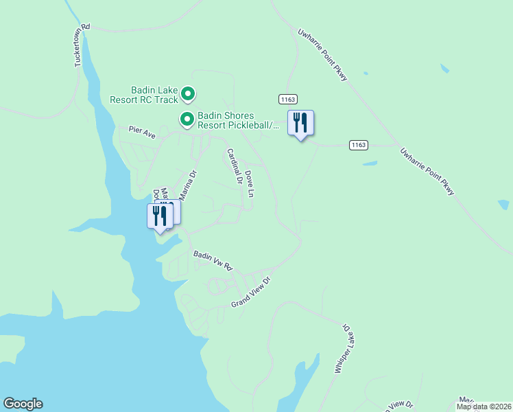 map of restaurants, bars, coffee shops, grocery stores, and more near 141 Dove Lane in New London