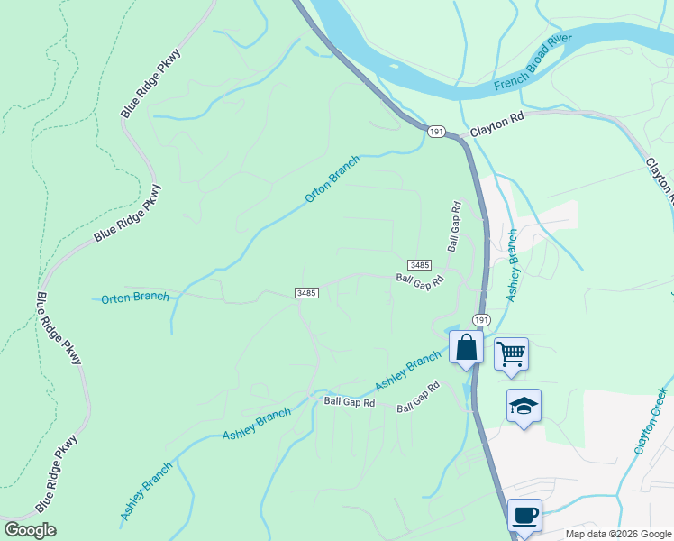 map of restaurants, bars, coffee shops, grocery stores, and more near 123 State Road 3485 in Arden