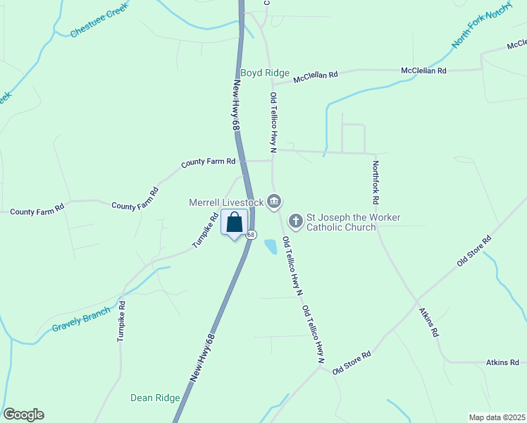 map of restaurants, bars, coffee shops, grocery stores, and more near 5255 New Highway 68 in Madisonville