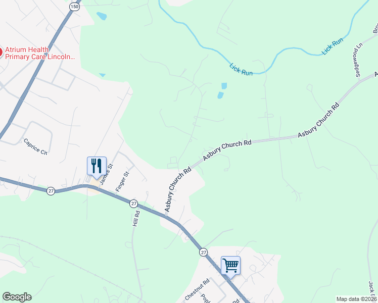 map of restaurants, bars, coffee shops, grocery stores, and more near 359 Sherrill Farm Road in Lincolnton