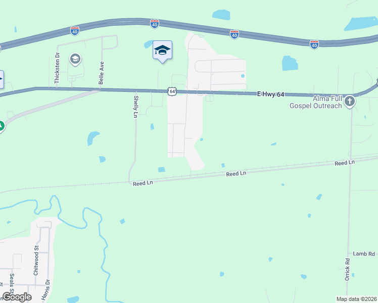 map of restaurants, bars, coffee shops, grocery stores, and more near 219 Honeysuckle Street in Alma