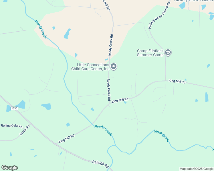 map of restaurants, bars, coffee shops, grocery stores, and more near 133 Reedy Creek Road in Four Oaks